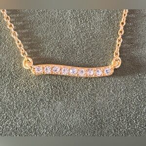 Elegant JCrew Crystal Bar Gold Plated Necklace